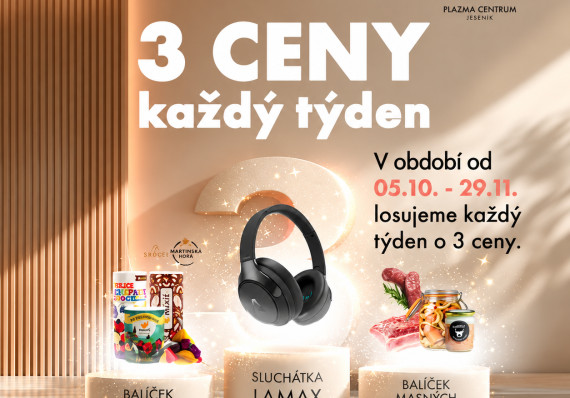 Podzim plný výher! Každý týden losujeme o 3 ceny!